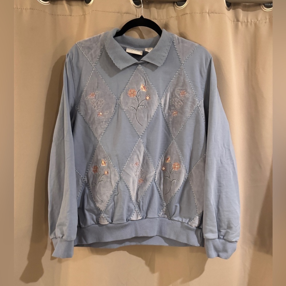 Alfred Dunner Light Blue Knit Top
